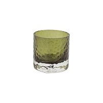 Glass Tea Light Holder Green