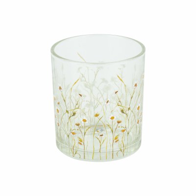 Glass Votive Holder Daisy 4in