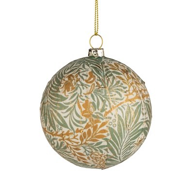 Gold Leaf Ball Ornament 1ct