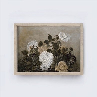 Vintage Dk Floral Sign Med