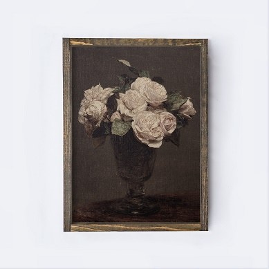 Dark Floral Print Sign Small