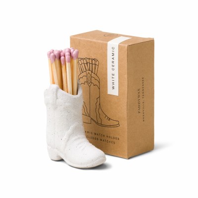 Cowboy Boot Match Holder White