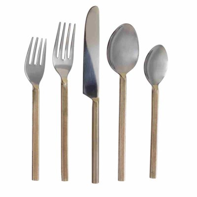 Gold Ribbed Flatware 20pc