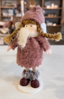 Doll Burgandy Ornament