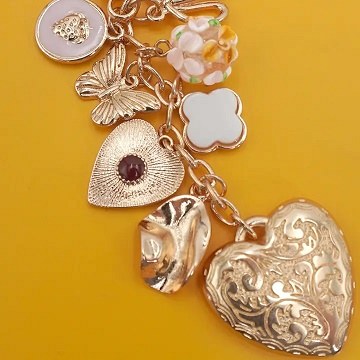 Key/purse Charm Heart Butterfl