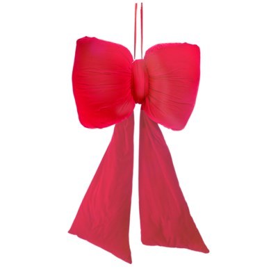 Red Crushed Velvet Bow 35in