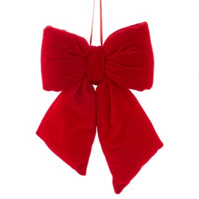 Red Crushed Velvet Bow 7.5in