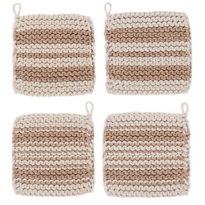 Knit Trivet/holder 1ct Crm/tau