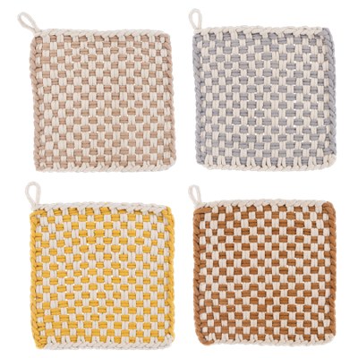 Knit Trivet/holder 1ct Yell/cr