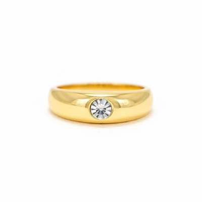 Crystal Dome Ring 8 Gold Verm