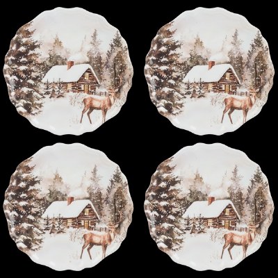 Winter Stag Melamine Plate 1ct