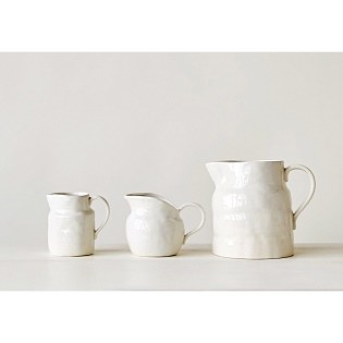 Stoneware Pitcher White 2 Quar