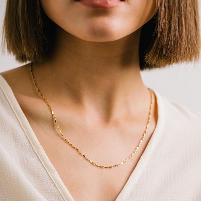 Dapped Necklace Gold Filled