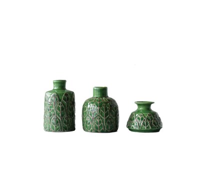 Vase Stoneware Green 1ct