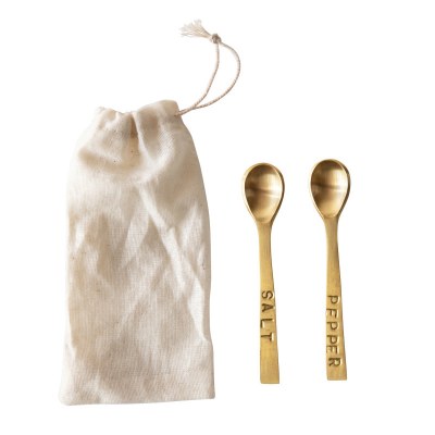 Salt &amp; Pepper Gold Spoons 2ct