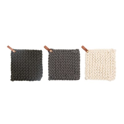 Knit Trivet/holder Cream 1ct