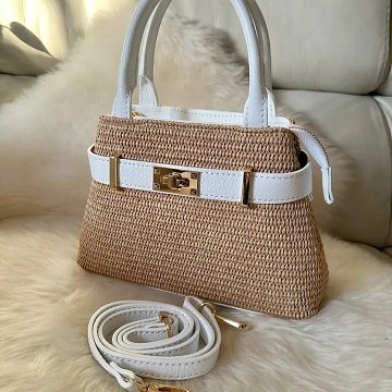 Bahama Raffia Purse White