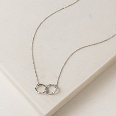Encore Pave Necklace Silver