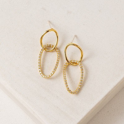 Encore Pave Earrings Gold