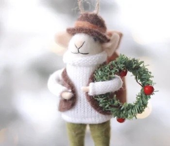 Mouse Ornament Evergreen Edgar