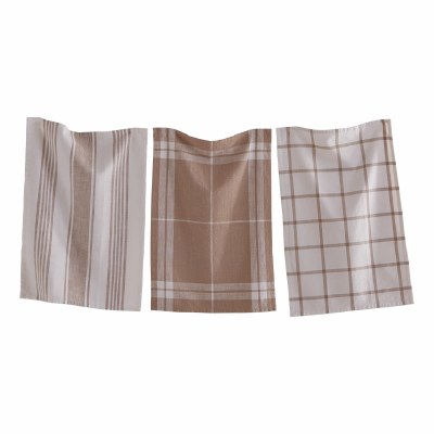 Tea Towel Beige/wht 1ct Check
