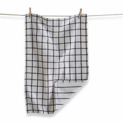 Tea Towel Check Black