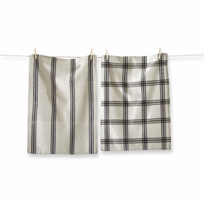 Tea Towel Black/beig 1ct Check