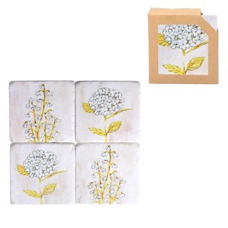 Coasters Hydrangea Pattern 4ct