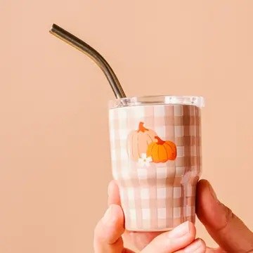 2oz Tumbler Gingham Pumpkin