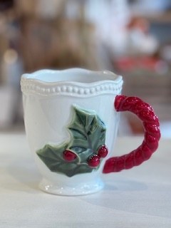 Holly Mug 1ct Red Handle