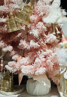 Frosted Pink Table Top Tree