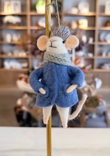 Cozy Cora Mouse Ornament