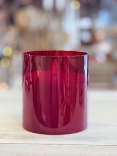 Red Glass Pillar Led 4in