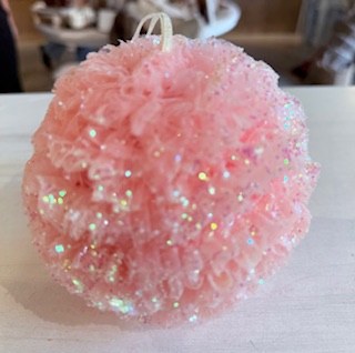 Sparkly Pink Fluff Ornament