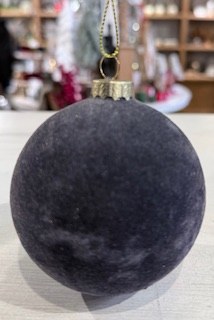 Flocked Ornament 1ct Grey