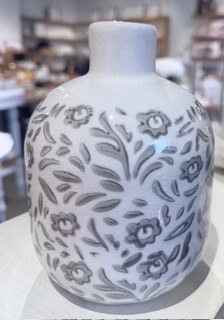 Pot Floral 1ct Grey/white