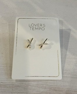 Pave X Earrings Gold