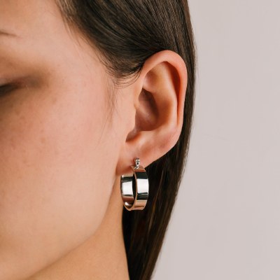 Khloe Hoop Earrings Silver