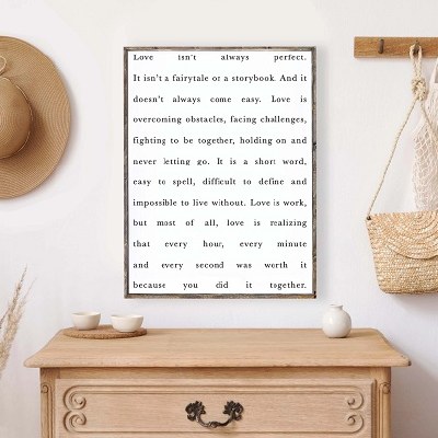 Love Isnt Wood Sign