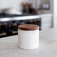 Marble Jar With Acacia Lid