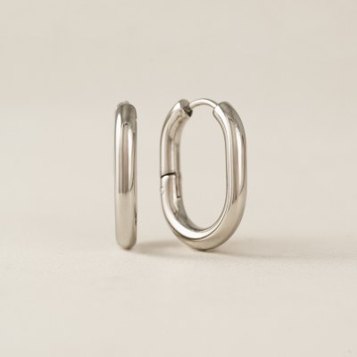 Midi Hoop Earrings Silver