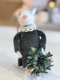 Mouse With Wreath Ornament 1ct