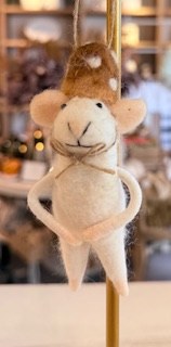 Mushroom Cap Mouse Ornament