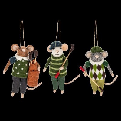 Mouse Golf Ornament 1ct