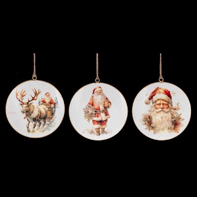 Santa Disk Ornament 1ct