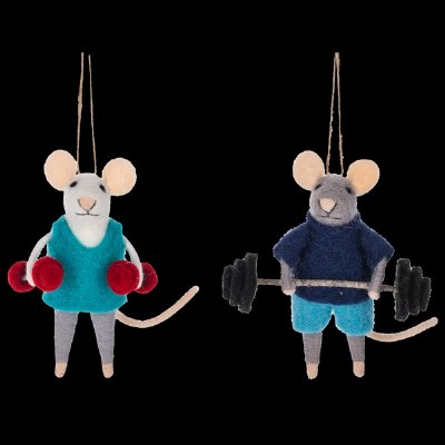 Mouse Ornament Fitness 1ct