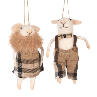 Mouse Tan Outfit Ornament 1ct