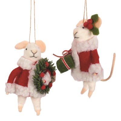 Mouse Present Ornament 1ct