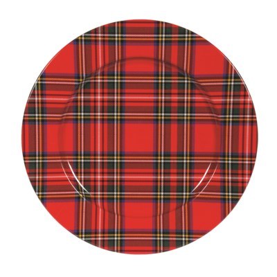 Round Charger Red Tartan
