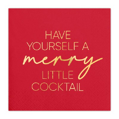 Red Xmas Cocktail Napkins